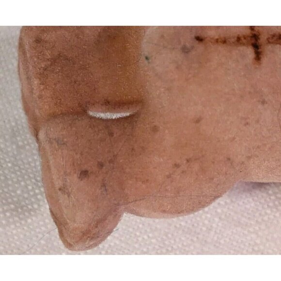 2 Flocked Bears Christmas Ornaments Kitschy Fuzzy Anthropomorphic Teddy Set Vtg - Picture 9 of 12